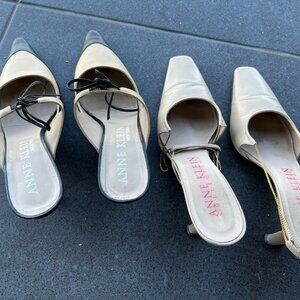 Two Pairs of ANNE KLEIN Women's Heel Mule Pumps
